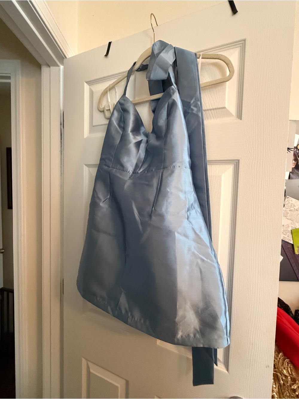 Lulus Light Blue Satin Halter Dress
